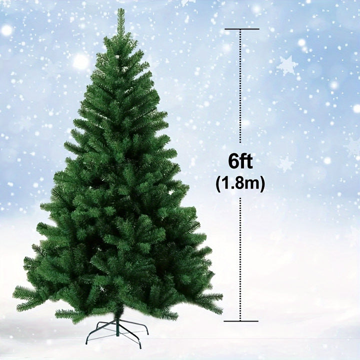 6ft/1.8m Traditional Green Christmas Tree – 850 Tips with Metal Stand