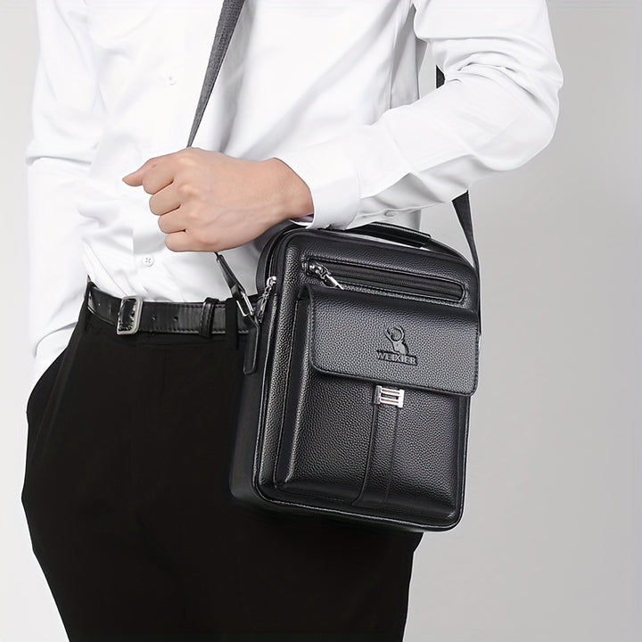 WEIXIER Men’s Vintage Shoulder Bag – Business Casual Crossbody with Zip Pockets