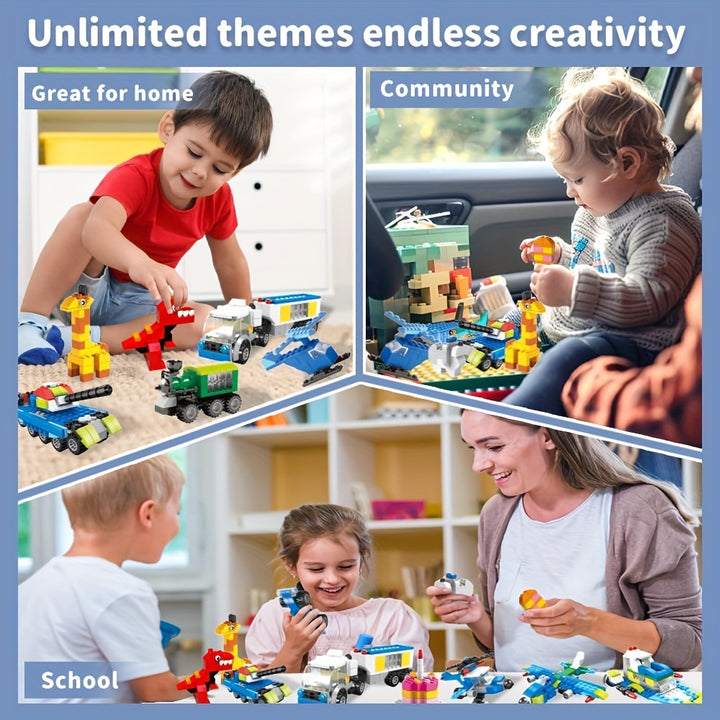 500/1000pcs Building Bricks Set – Classic Colour Creative Blocks for Kids
