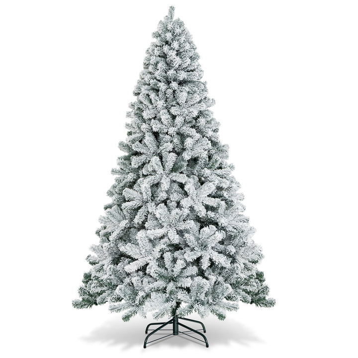 GOFLAME 6ft/7.5ft Artificial Christmas Tree – Hinged PVC with Metal Stand