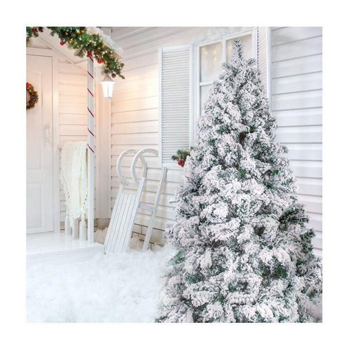 White Flocked Christmas Tree – Artificial Snow Cedar Tree Decoration