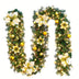 2Pcs 9ft/2.7m Artificial Christmas Garland – Pine Cones, Berries & Baubles