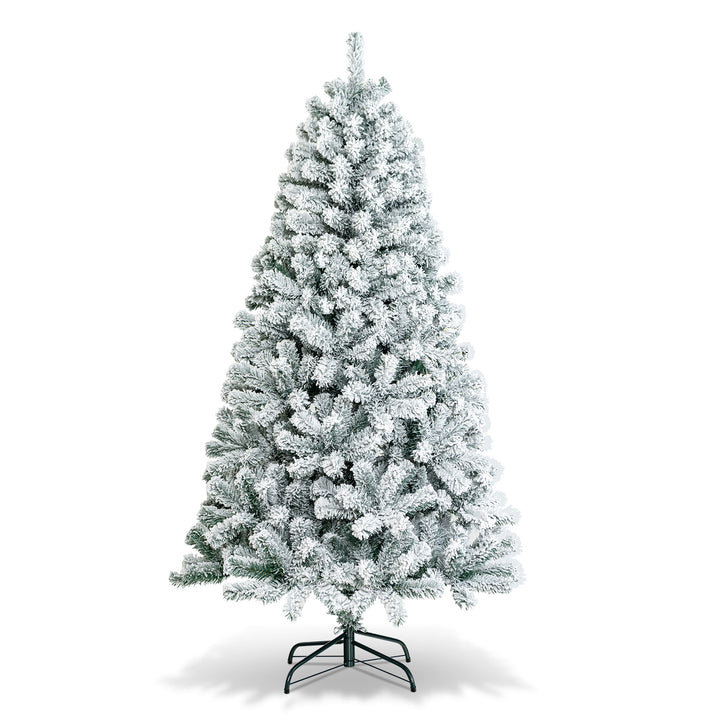 GOFLAME 6ft/7.5ft Artificial Christmas Tree – Hinged PVC with Metal Stand