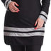 OBEEII Muslim Women Plus Size Color Matching Fat Swimsuit Tankini 3 Piece Swimwear, black, 6XL