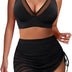 High Waisted Bikini Set Tummy Control Bikini Sets for Women, Adjustable Swimming Costumes for Grils Womens Beach Water Sport