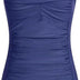 Aidotop Womens One Piece Swimsuit Tummy Control Swimwear with Retro Ruched Monokini Bathing Suits（18Navy Blue,L）