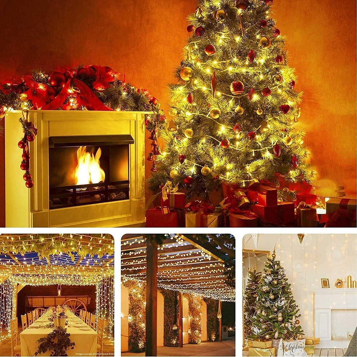 1000 LED Fairy Lights 100m – Cool/Warm White or Multicolour, 8 Modes & Timer