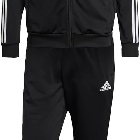 adidas Men's Basic 3-Stripes Tricot Tracksuit, Black, L Tall 3 inch