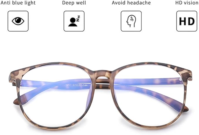 Dolarosey Blue Light Blocking Glasses Oversized frame for Computer/Phone/Pad/Game, Anti Glare Fatigue Avoids Headaches Eye Strain, (Frame Width/ 144MM), (Lens Width/ 57MM)