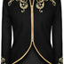 FYMNSI Men's Prince Costume Blazer Gothic Steampunk Tailcoat Men's Tuxedo Festive Suit Medieval Victorian Retro Jacket, black, XL
