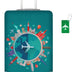 flintronic Travel Luggage Cover Elastic, Luggage Cover, Suitcase Cover, 22-25 Inch Suitcase Protective Cover, with Luggage Tag*1 (M, Green-Plane)