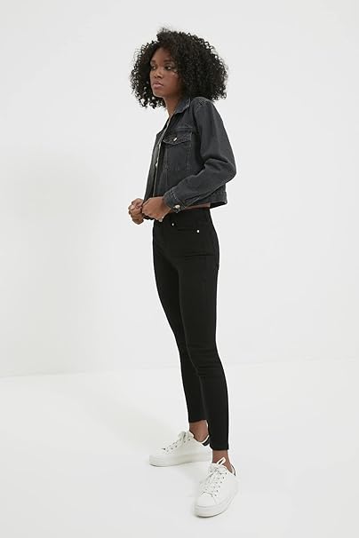 Trendyol Women High Waist Skinny fit Skinny Jeans Black, 4