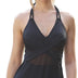Westingshe Women's One Piece Bikini Sexy V-Neck Cross Hollow Waist Swimsuits Mesh Solid Color Bathing Suits UK, Alpha, XL, Regular, Regular, Black