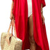 Bsubseach Women Solid Red Long Beach Swimsuit Cover Ups for Swimwear Sexy Bikini Beach Kimono Cardigan, Red, XXL