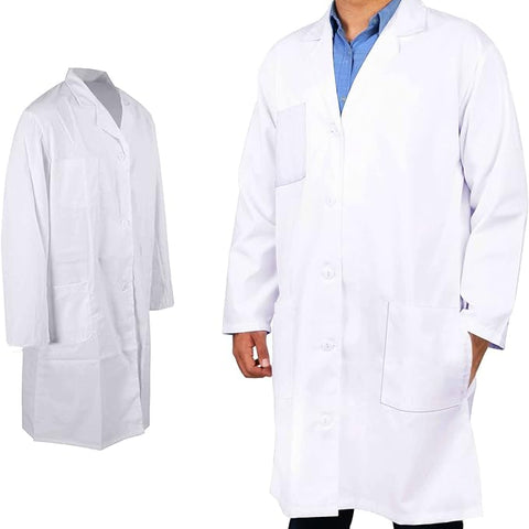 walgreen Xample Lab Coat Hygiene Food Industry Uniform Solutions Unisex Lab/Doctors Coat/Warehouse/Hygiene Coat DIY Coat/Workwear Doctor Students School Coat Women Men,Laboratory Coat (Large),White