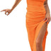 Zueauns Summer Maxi Dresses for Women UK Bodycon Tank Dress Sleeveless Drawstring Ruched Sexy High Slit Dresses Ladies Long Dresses Casual Dresses for Party Vacation Cocktail Work Wedding Activewear, M