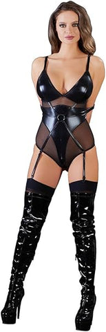 Cottelli Collection Women's 26414701031 Cottelli Collection Sexy Lingerie Body Shaper Bondage Body With Open Cups Medium, Black (Nero 001), M UK