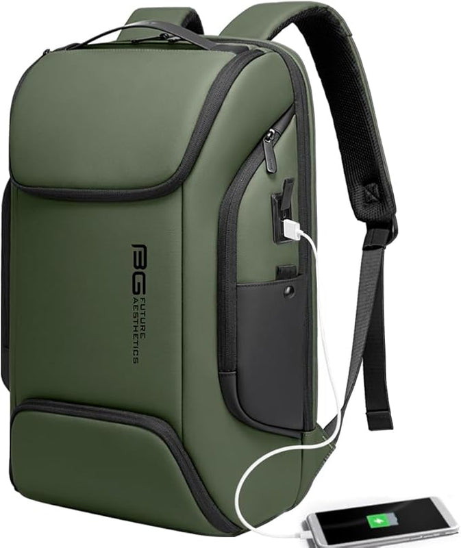 BANGE Business Laptop Smart backpack Can Hold 15.6 Inch Laptop Commute Backpack Carry on bag for men and women, Green, L, Laptop Backpack