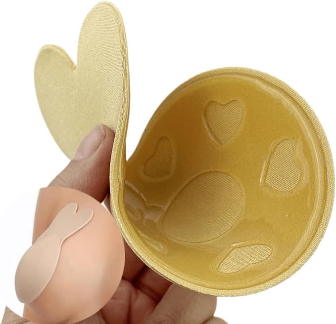 HonLena Stick on Bra Strapless Bras,Women Backless Bra,Rabbit Lift-Up Bra,Reusable Bra for Women Backless Evening Dress for Girls Women Beige