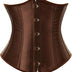 Kelvry Women's Satin Waist Cincher Lace up Boned Bustier Underbust Corset XL