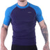 H.MILES Men's Rash Vest Short Sleeve Male Adults Rashguard Swim Base Layer Snorkeling Swimming Surfing Tops Diving Beach T-shirt DK Navy/DK Blue L