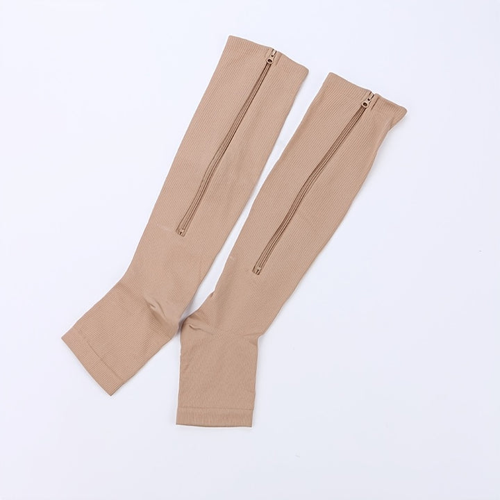 Zippered Toeless Compression Socks – Sports & All-Day Support