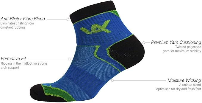 Ardent Swift Unisex Quarter Running Socks, for Men & Women (8-11)