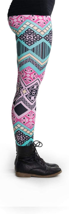cosey - Printed Colorful Leggings (one Size) - Design Aztec Panic