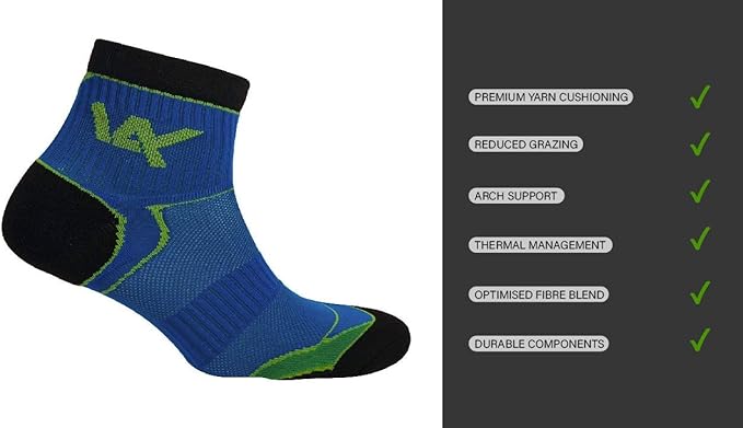 Ardent Swift Unisex Quarter Running Socks, for Men & Women (8-11)