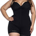 FeelinGirl Womens Shapewear Tummy Control Bodysuits Open Bust High Waisted with Zipper Thigh Slimmers Black XL