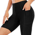 CharmLeaks High Waisted Swimsuit Short for Women Solid Swim Bottoms with Side Pocket Black XL