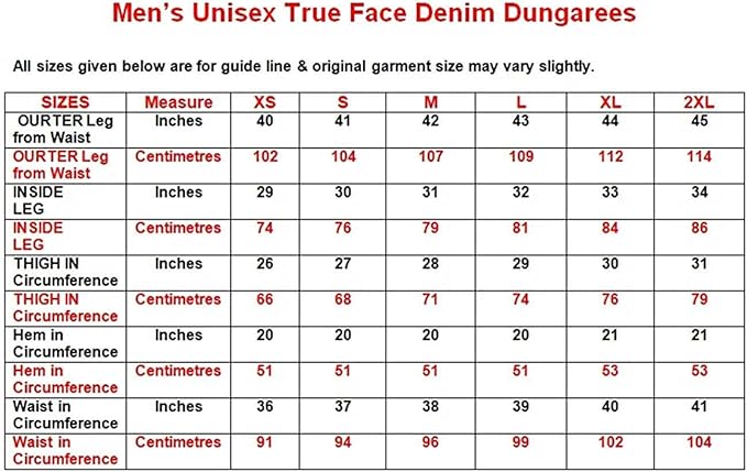 True Face Unisex Dungarees Denim Men Jumpsuit Women Onesie All in One Dark Wash Blue, Large