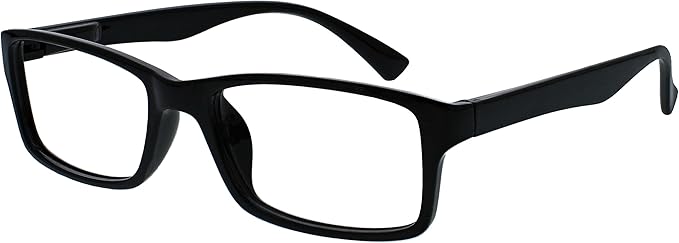 OPULIZE Pep Reading Glasses 6 Pack Classic Everyday Rectangular Frame Spring Hinges Scratch Resistant Black Mens Womens, +2.50