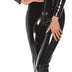 DULEE Women's Wetlook PVC Zipper Catsuit Costume Nightclub Dance Bodysuit Jumpsuit Cosplay Fancy Dress Jumpsuit,Black 4XL