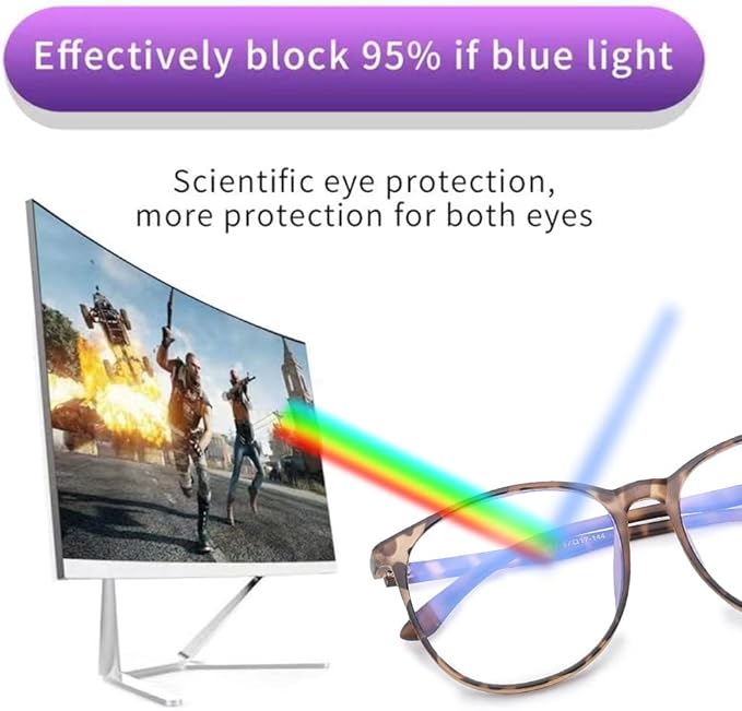 Dolarosey Blue Light Blocking Glasses Oversized frame for Computer/Phone/Pad/Game, Anti Glare Fatigue Avoids Headaches Eye Strain, (Frame Width/ 144MM), (Lens Width/ 57MM)