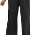 Famulily Women's Summer Loose Trousers Wide Leg Cotton Linen Pants Drawstring Elasticated Waist Trousers with Pockets Black XL
