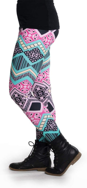 cosey - Printed Colorful Leggings (one Size) - Design Aztec Panic