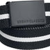 Urban Classics Canvas Belt, Black White Stripe/Black, One Size