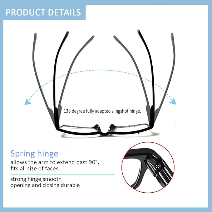 Kerecsen 6 Pack Mens Reading Glasses Blue Light Blocking Black Computer Readers with Spring Hinges (6 Black, 1.75, multiplier_x)