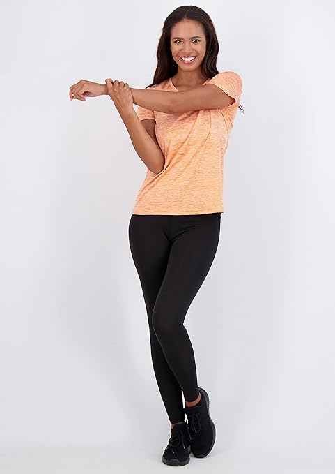 5 Pack: Womens Quick Dry Fit Dri Fit Active Wear Yoga Workout Athletic Tops Essentials Clothes Running Gym Zumba Exercise Ladies Short Sleeve Crew Scoop Neck Moisture Wicking Tees T-Shirt - Set 2,XL