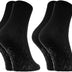 Rainbow Socks - Women Men Cotton Diabetic Elastic Loose Non Slip Socks - 2 Pairs - Black, UK 6.5-8