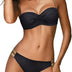 Voqeen Women Bikini Sets Push Up Padded Swimsuit Strapless Bandeau Twist Front Two-Piece Bathing Suit, Black, M
