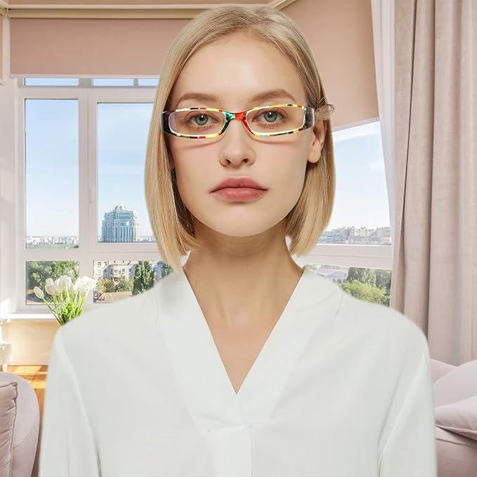 Kerecsen Women's Reading Glasses 4 Pairs Ladies Fashion Spring Hinge Readers (4 Pack Mix Color-2, 0.50, Diopter)