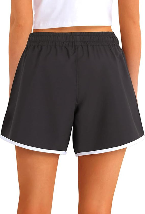 APTRO Women Swim Shorts Board Shorts Swimming Surf Beach Shorts Bikini Bottoms Quick Dry Ladies Swim Trunks Black, 2XL