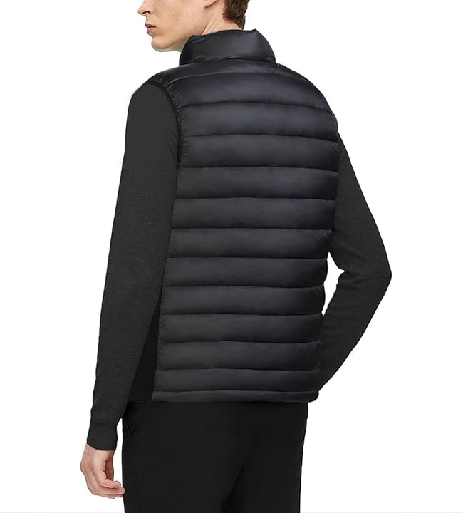 Loowoko Heated Gilet for Men,Heated Vest with 10000mAh Battery Pack,Lightweight Thermal Body Warmer, Slim Fit Electric Rechargeable Heated Jacket for Camping, Motorcycle, Skiing, Hunting L Black