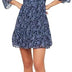 TRENDYOL Women's Flyraded Pattern Casual Dress, Navy/Purple, 6