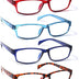 Kerecsen 6 Pack Fashion Reading Glasses for Women Men Blue Light Blocking Anti UV Readers with Spring Hinge, 2.5X