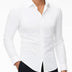DEMEANOR Stretch Dress Shirts for Men Long Sleeve Mens Dress Shirts Slim fit Mens Casual Non Iron Shirts Formal Muscle fit Shirts for Men Pearl White, M