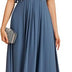 Ever-Pretty Women's Chiffon V Neck Short Sleeves Appliques Bridesmaid Dressses Evening Dresses Dusty Navy 22UK