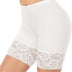 YARRCO Lace Anti Chafing Shorts for Women Chub Rub Shorts Seamless Slip Shorts for Under Dresses Boyshorts Safety Shorts Underwear (White (Long),XXL)